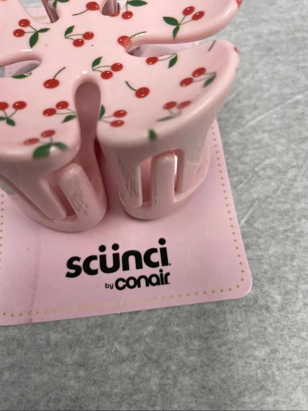 scunci Pink Cherry Floral Claw Clip for Kids